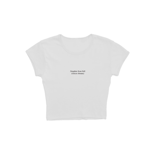 Daughter from Hell Text White Baby Tee