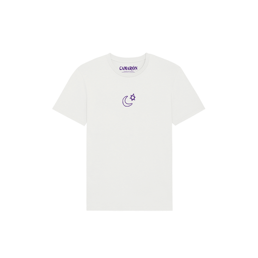 Camiseta Blanca Logo Camarón Morado