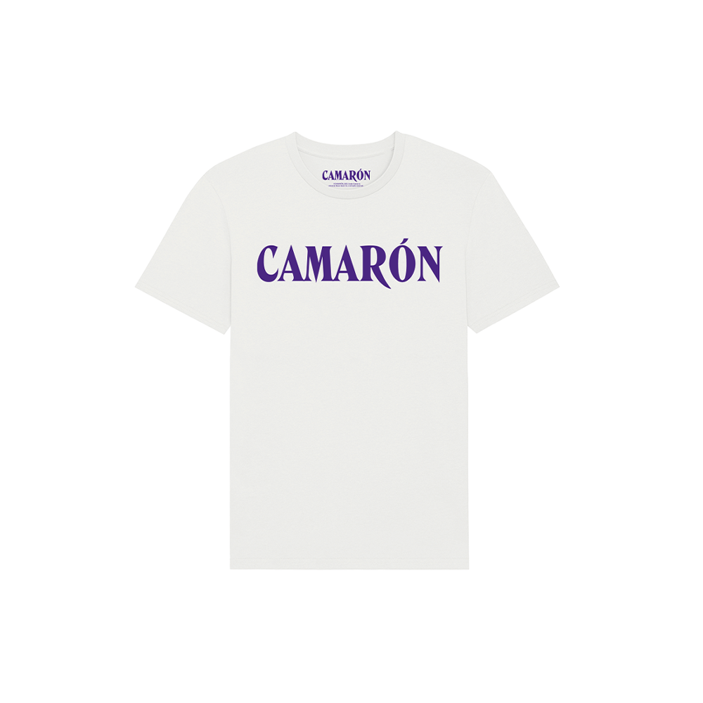 Camiseta Blanca Logo Camarón Morado