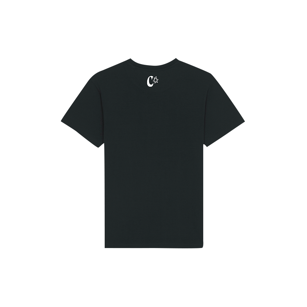 Camiseta Negra Logo Camarón Blanco