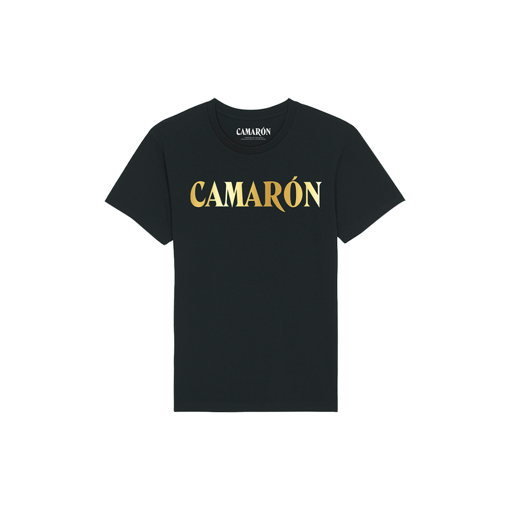 Camiseta Negra Logo Camarón Gold