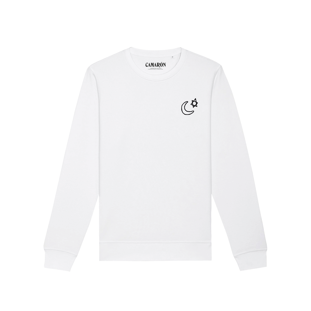 Sudadera Blanca Pistola y Cuchillo Camarón