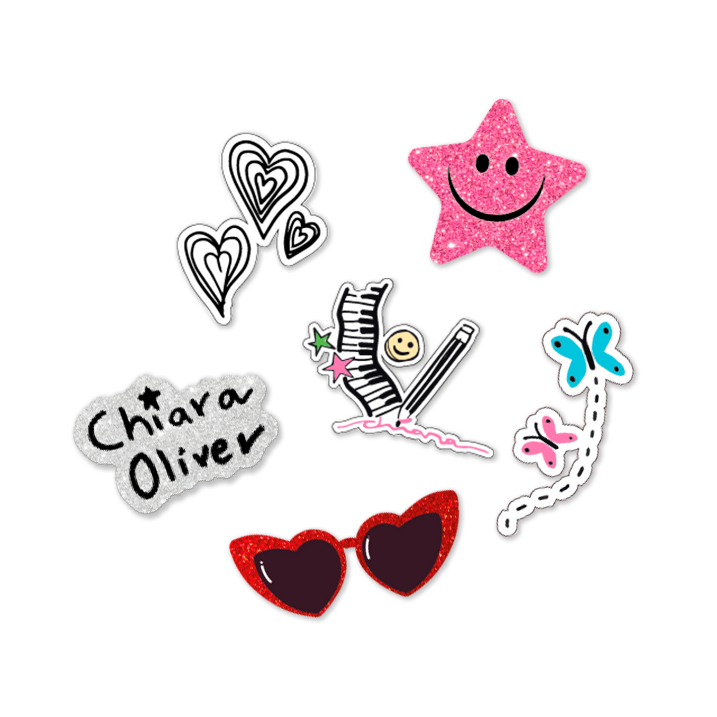 Set de stickers Chiara "la libreta rosa tour"