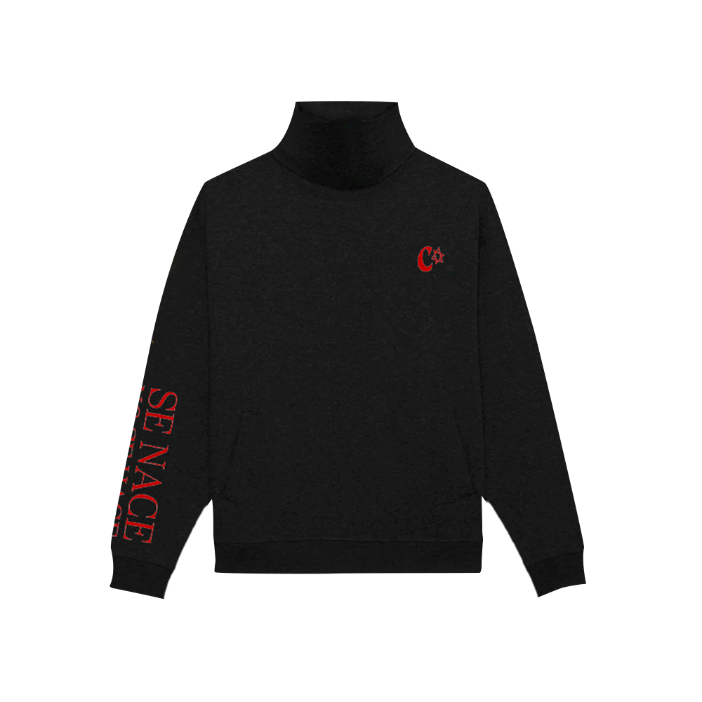 Sudadera Negra Camarón Chimenea Rojo