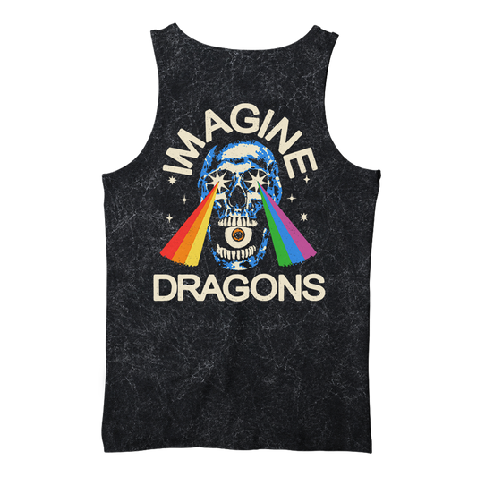 Camiseta Rainbow Laser Skull Mineral Dye