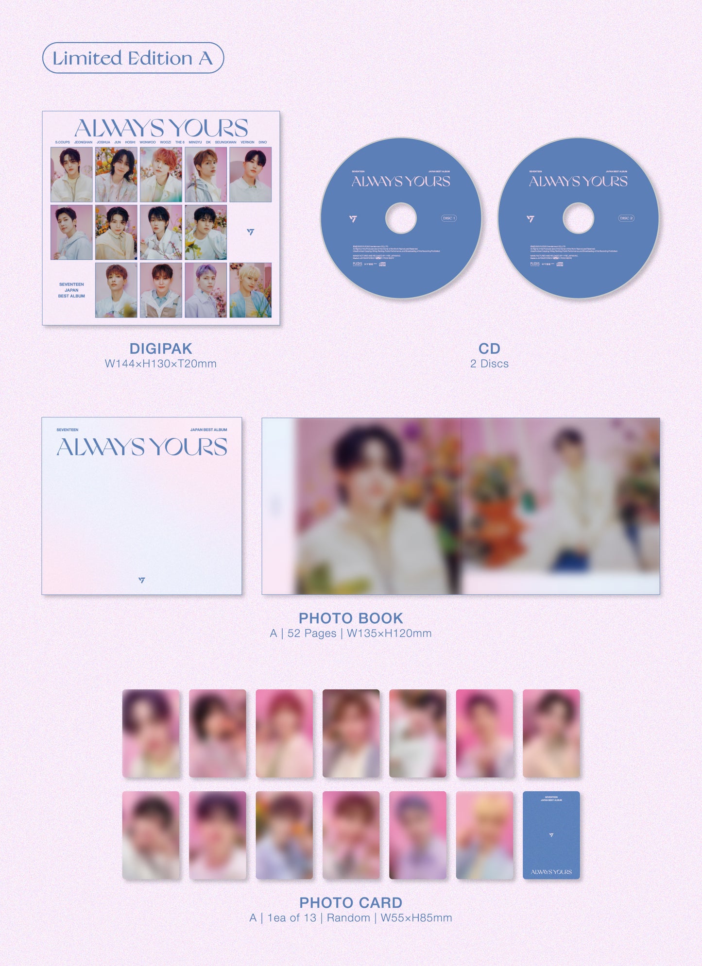 SEVENTEEN JAPAN BEST ALBUM [ALWAYS YOURS]  Edición A - CD (2CD Edición Limitada)