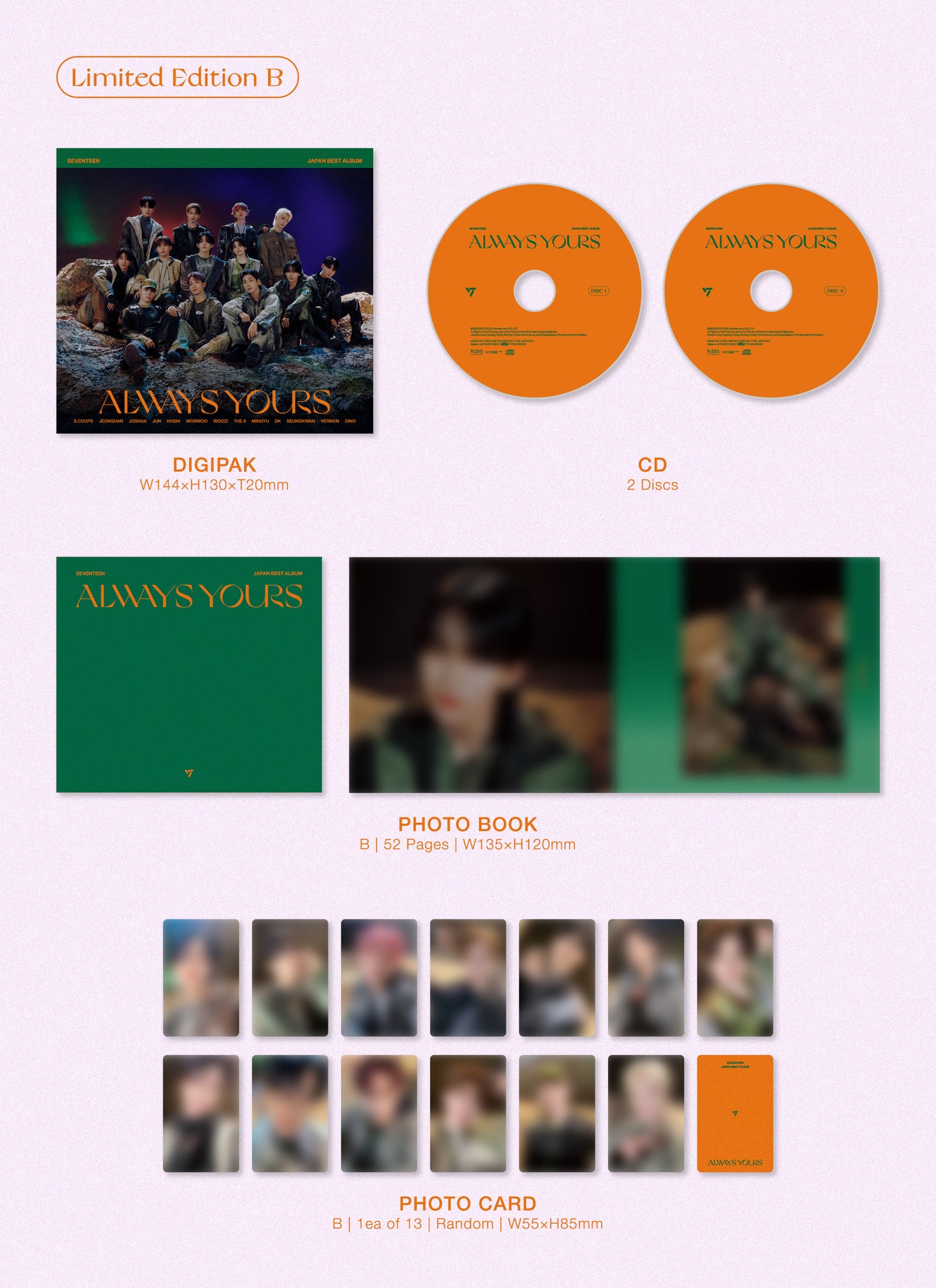 SEVENTEEN JAPAN BEST ALBUM [ALWAYS YOURS]  Edición B - CD (2CD Edición Limitada)