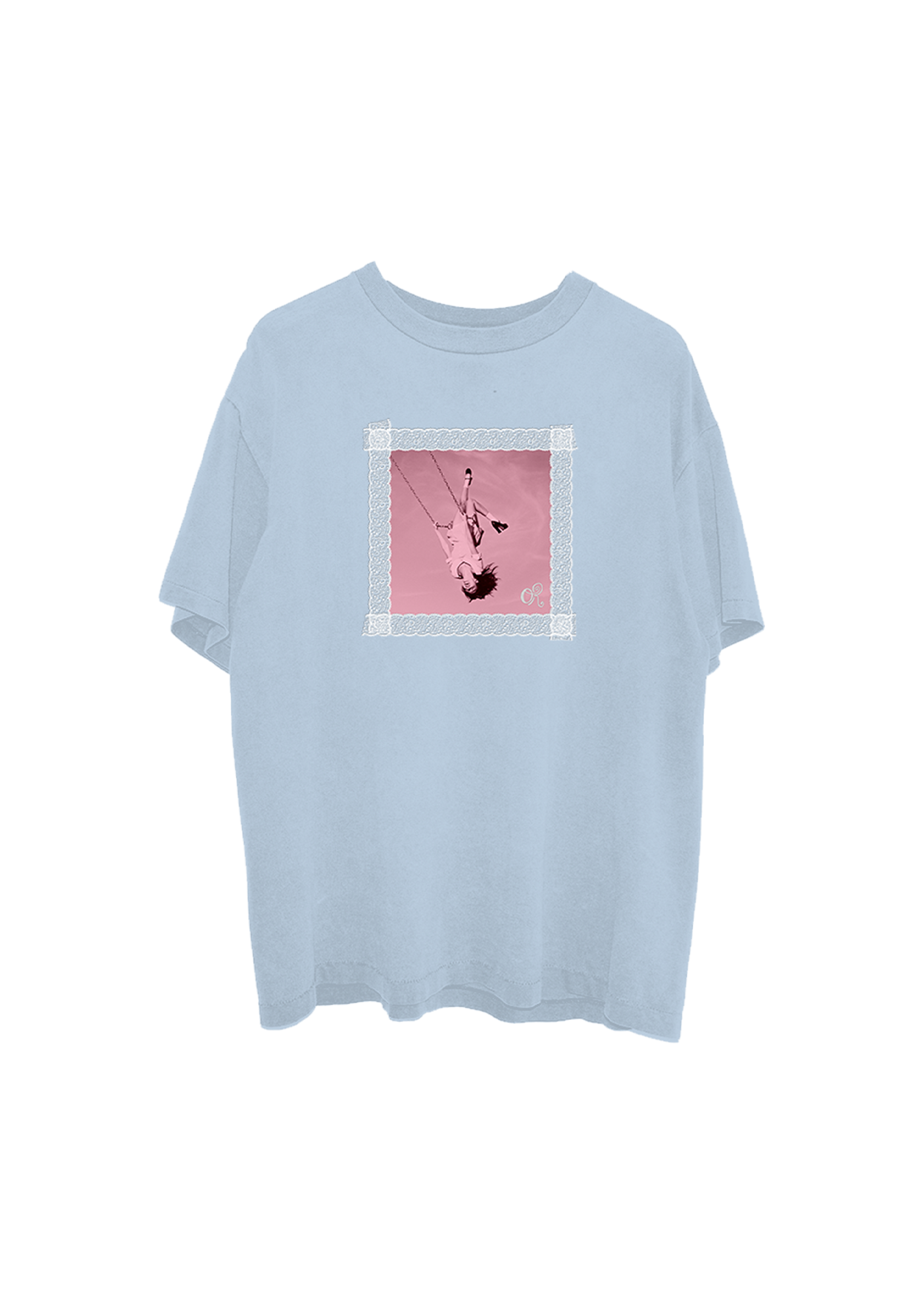 Camiseta Azul lace album cover oversized