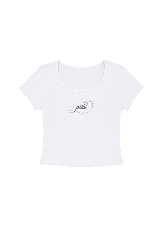 petal ripped photo baby tee
