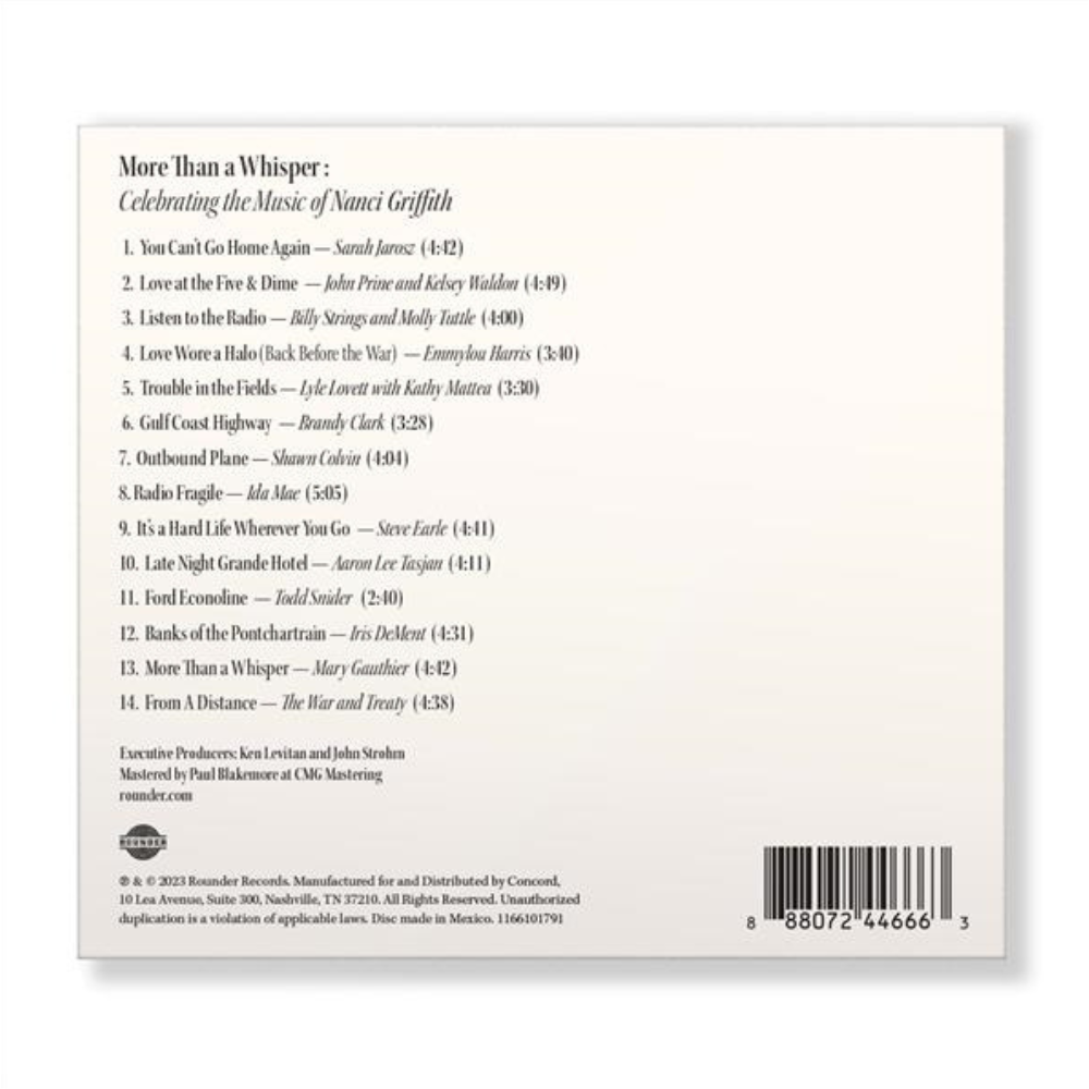 More Than A Whisper: Celebrating The Music Of Nanci Griffith - CD