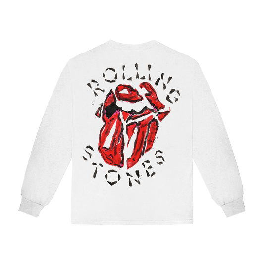 Painted Diamond Tongue White Long Sleeve Shirt