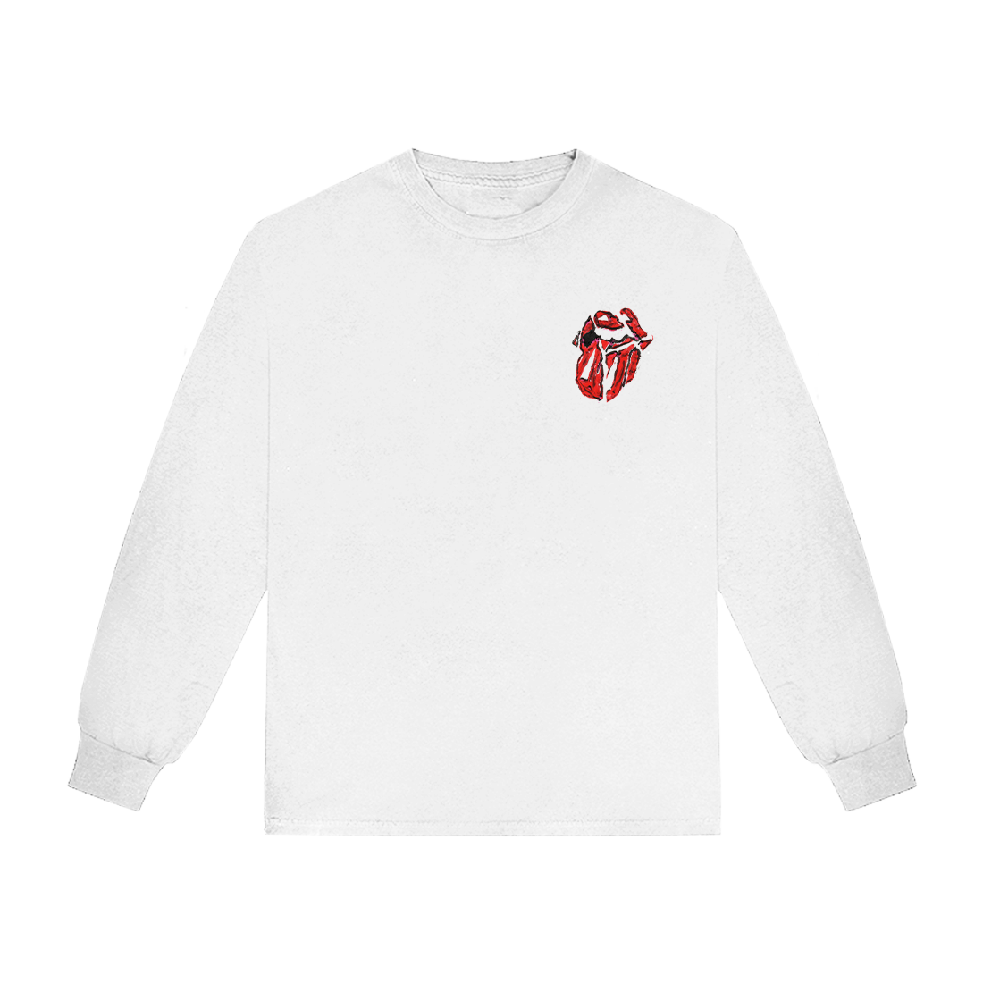 Painted Diamond Tongue White Long Sleeve Shirt